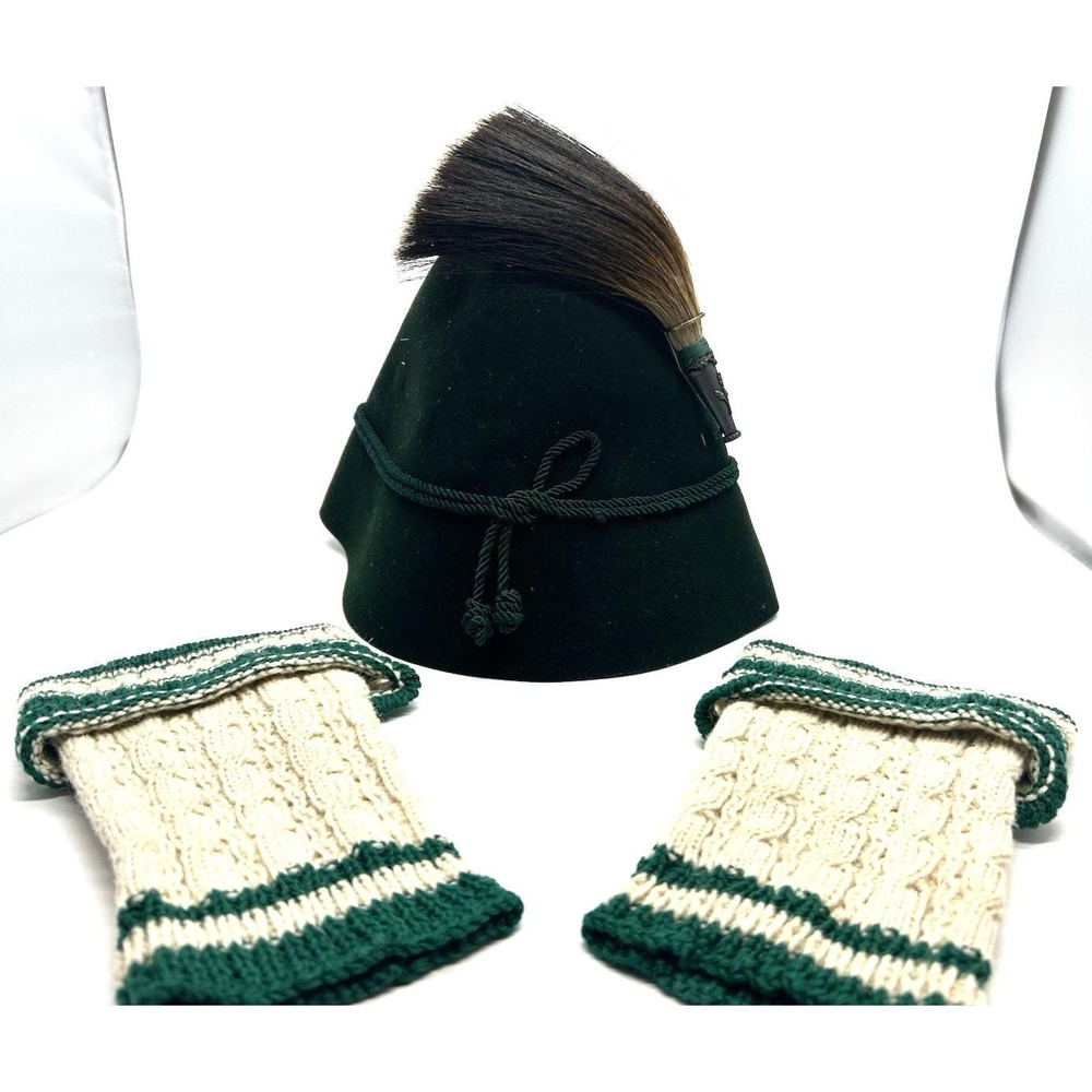 Vtg Bavarian Alpine Tyrolean Octoberfest  wool Felted HAT Hunting Pin & Socks